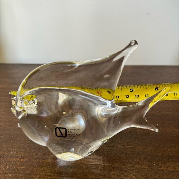 V Nason & C Murano Clear Glass Angelfish Tropical Fish Figurine Statue Unsigned - Picture 16 of 16